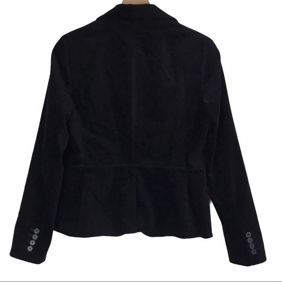 TALBOTS Jacket Blazer Velvet Kate Fit Black Velour Romantically Curvy Size 8 NWT - Picture 3 of 11